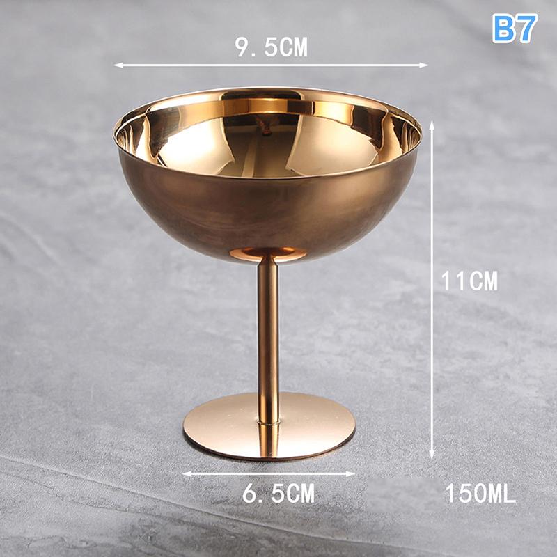 Retro High-Foot Dessert Cup 304 Stainless Steel Luxury Container for Ice Cream Cocktails Pudding Hotel & Restaurant Quality