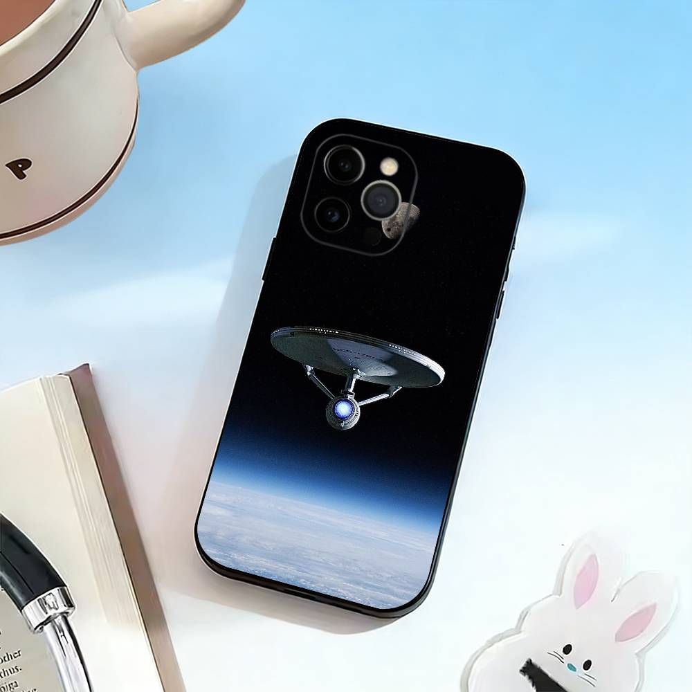 S-Star Trek Ships Phone Case For iPhone 17,16,15,14,13,12,11 Plus,Pro Max,XS,Soft Silicone Black Cover