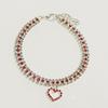 Heart Pendant Rhinestone Pet Collar for Small To Medium Dogs and Cats