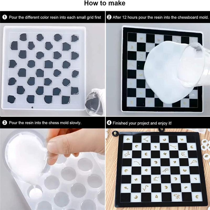 3 шт./компл. силиконовые 3D шахматные/шахматные формы, набор портативных полноразмерных форм для настольной игры, искусство «сделай сам»