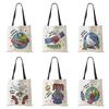 Сумки для покупок с принтом «Мир Земли», складные, многоразовые, настраиваемые, тоут, на плечо, экологичные холщовые сумки для женщин, леди 2022 KTY