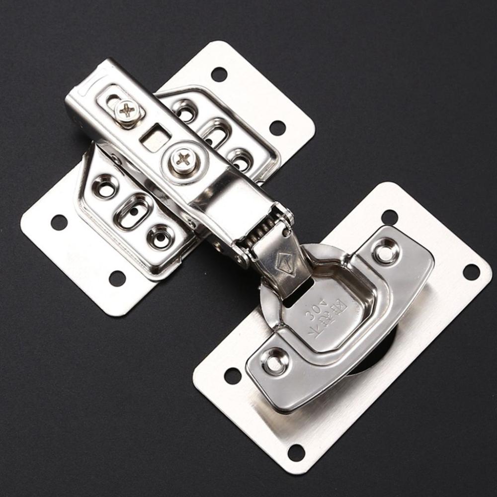 Stainless Steel Cupboard Mounting Hardware Tools Hinge Repair Plate Home Improvement Cabinet Hinges