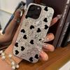 Акриловая задняя панель и ТПУ бампер для iphone 11 Air XS Max 16 Plus 14 13 15 17 Pro 18 Pro Max 12 XR Черно-белые сердечки hone Чехол Ударопрочная крышка