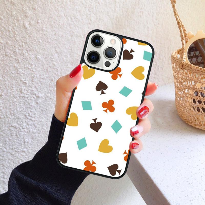 Игральные Карты Масти Символы Чехол для Телефона для iPhone 17 Air 16 Coque 15 14 12 13 PLUS 11 PRO MAX Задняя Крышка Fundas Shell