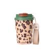 Leopard Print Thermal Water Bottle 450ml Drinking Straw Cup Vacuum Flask  Sports Activities