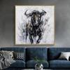Abstract Bull Bullfight Oil Painting Printed Canvas Posters and Prints Cattle Wall Art Pictures for Living Room Office Decor