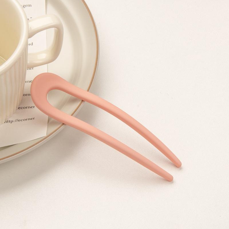 Simple As High-end Candy Colored Hair Sticks For Women Fashionable U-shaped Headwear For Girls Elegant Styling Accessories Gifts