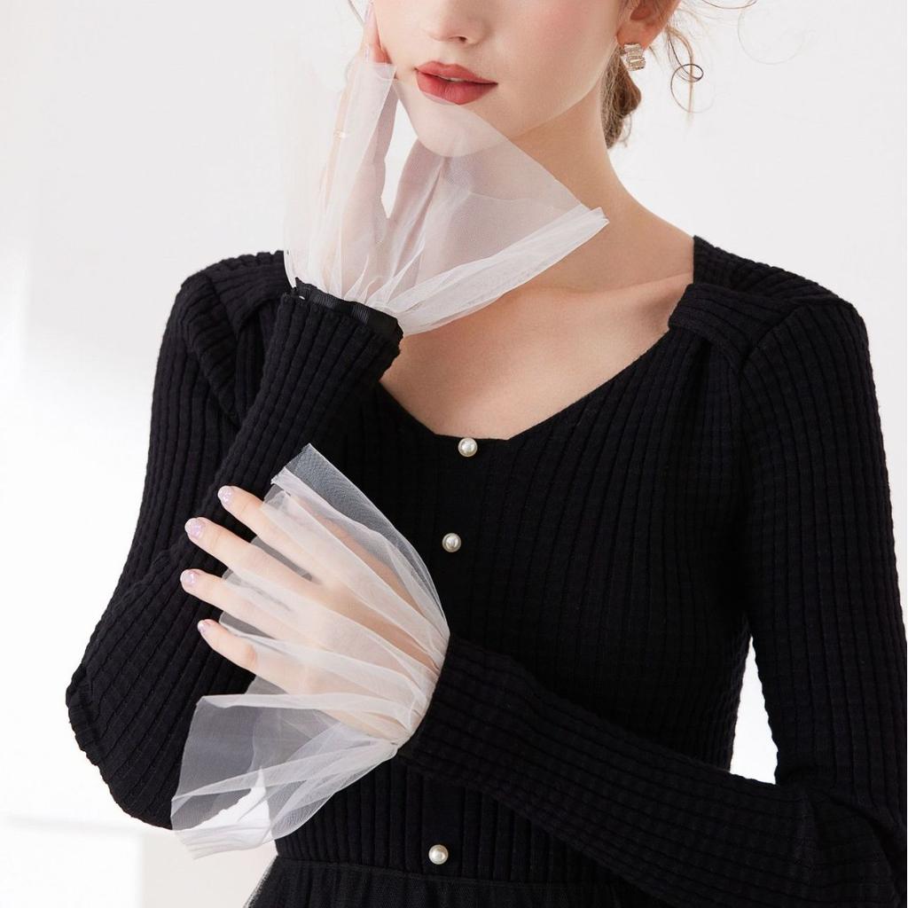 Female Sweater Fake Sleeves Fake Sleeve Horn Cuffs Embroidery Lace Ruffles Elbow Sleeve Cuff Universal Fake Cuff