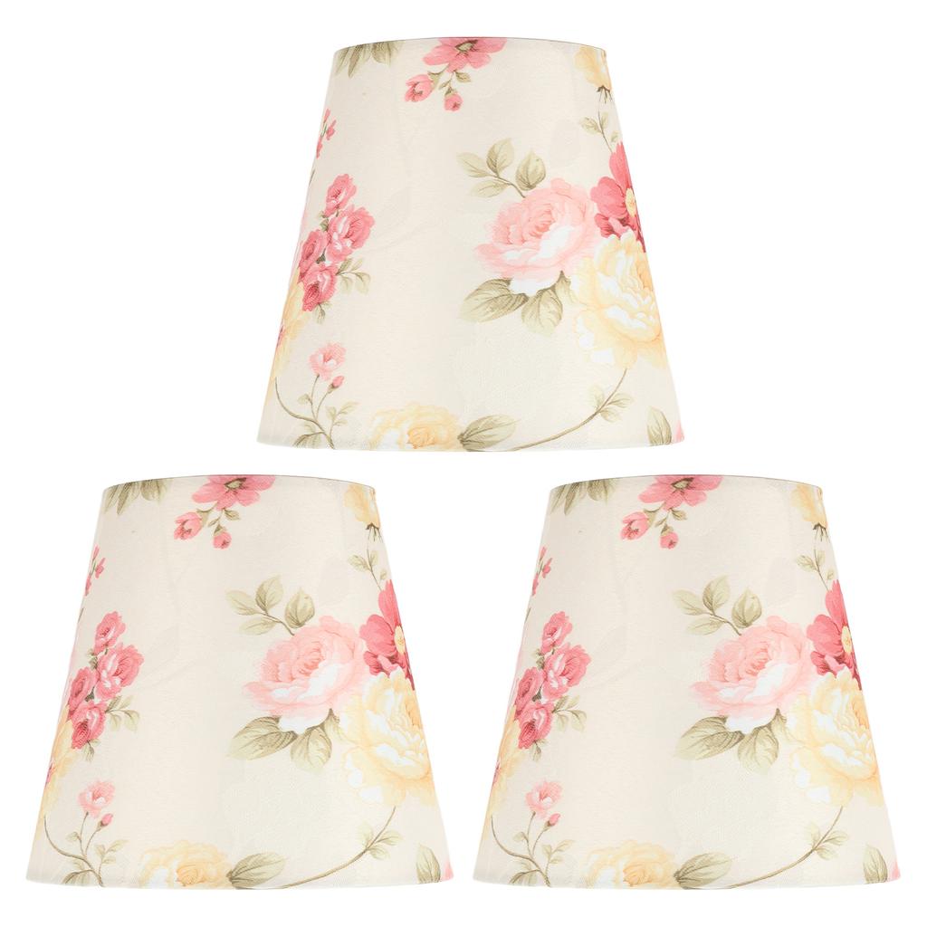 Cloth Lamp Shade Flower Pattern Clip On Bulb Lampshade for Table Lamp Chandelier Floor Lamp