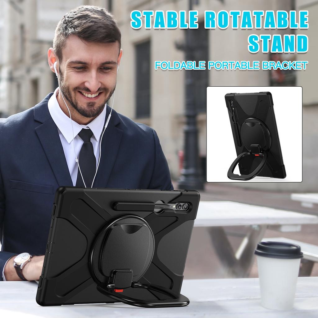 Прочный Чехол для Galaxy Tab S10 S9 S8 Ultra 2024 2023 2022 14.6" SM-X920 X926B X910 X916B X900 X906B 360 Поворотная Подставка Чехол