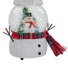 Christmas Faux Crystal Ball Ornament Cartoon Scarf Snowman Snow Ball with Music Box Home Office Holiday Party Desktop Decoration