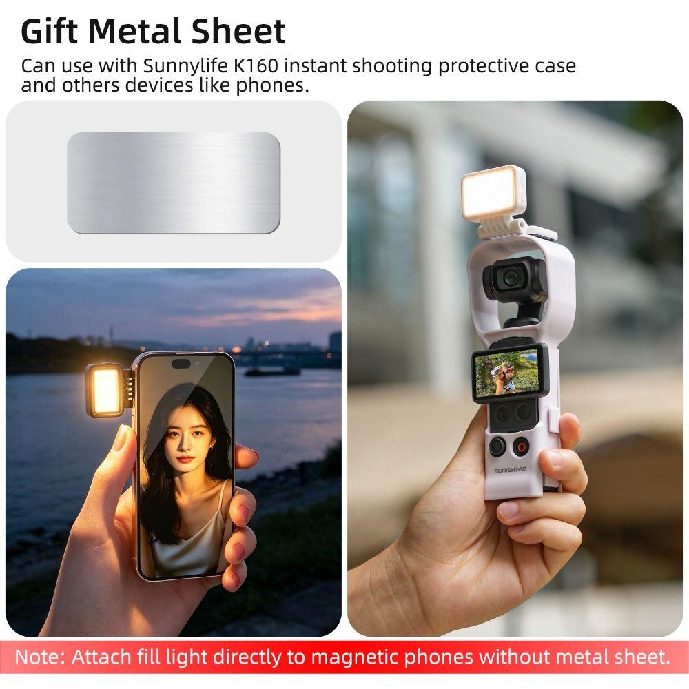 Adjustable 3-Color LED Fill Light Magnetic Video Light for DJI Osmo Nano Camera Lighting Accessorie