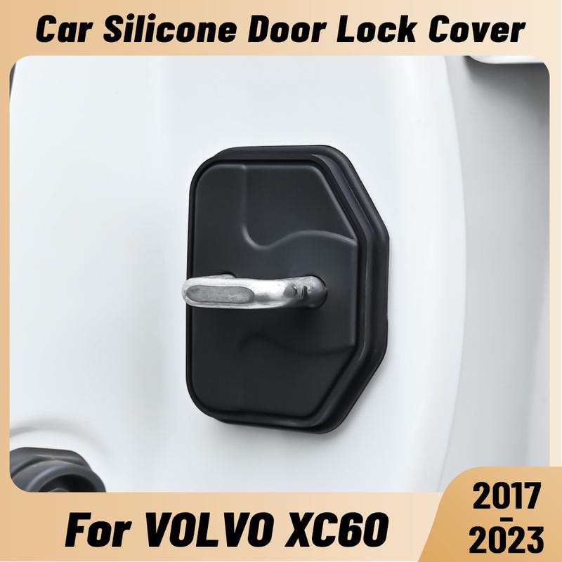 For VOLVO XC60 2017- Car Door Shock Absorber Door Lock Protector Silicone Auto Door Lock Latches Cover Accessories