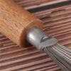 Инструменты для чистки Деревянная ручка Щетка для волос Очиститель Портативный Деликатный Салонный Грабли с металлической проволокой Мини-расческа для чистки