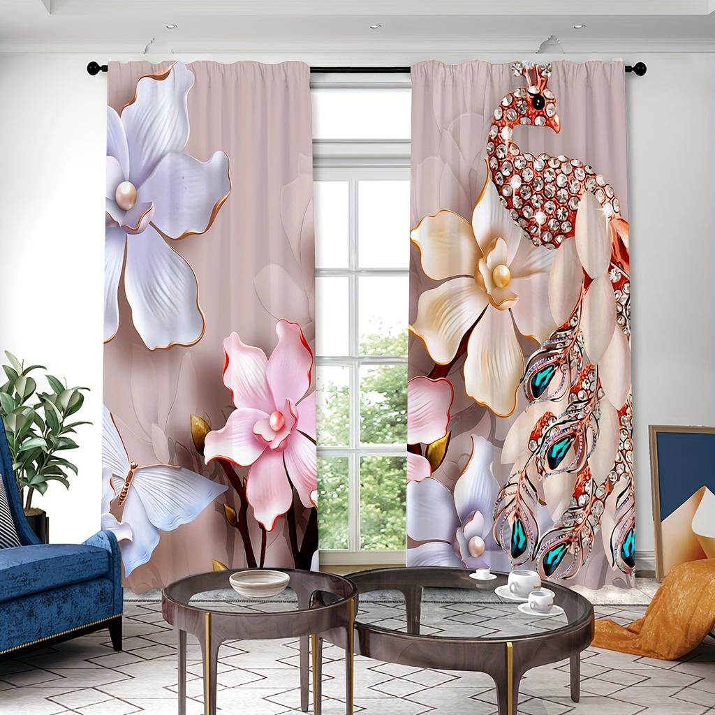 2 шт. красочные цветочные узоры занавески декоративные оконные драпировки оконные украшения для спальни гостиной украшения дома cortinas
