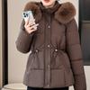 Moda Qishki Qisqa Parkalar Ayollar Ustki Kiyimlari Kapushonli Sun'iy Mo'ynali Yoqali Elegant Qishki Palto Ayollar Qalin Issiq Kurtkalar