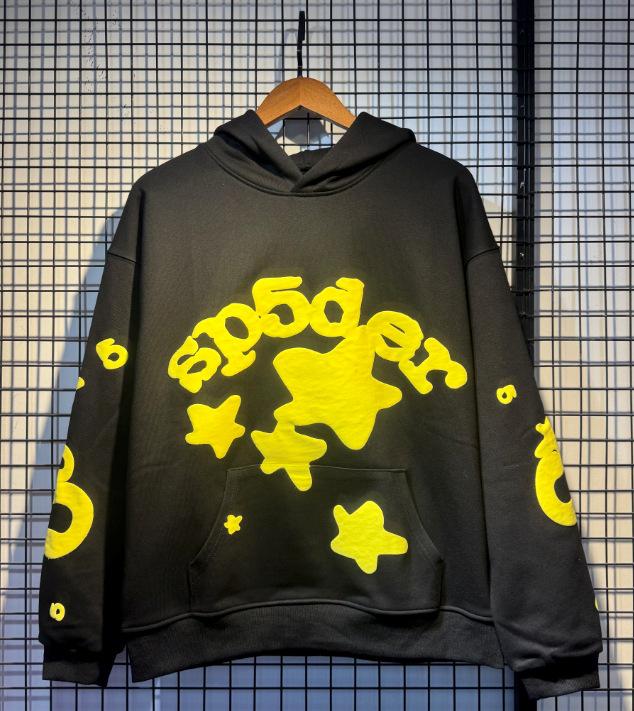 Унисекс Худи Sp5der 555555 с Паутиной и Объемными Буквами