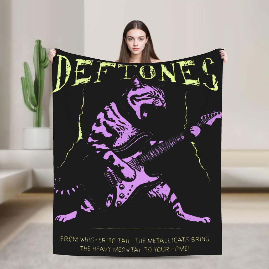 D-Deftoness Nu Metal Flannel Blanket Winter Super Soft Bedding Throws for Students Couch Bed Funny Bedspread Sofa Bed Cover