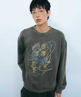 GAKKAI UNIONS Свитшот с пигментным эффектом Khaki Mocha