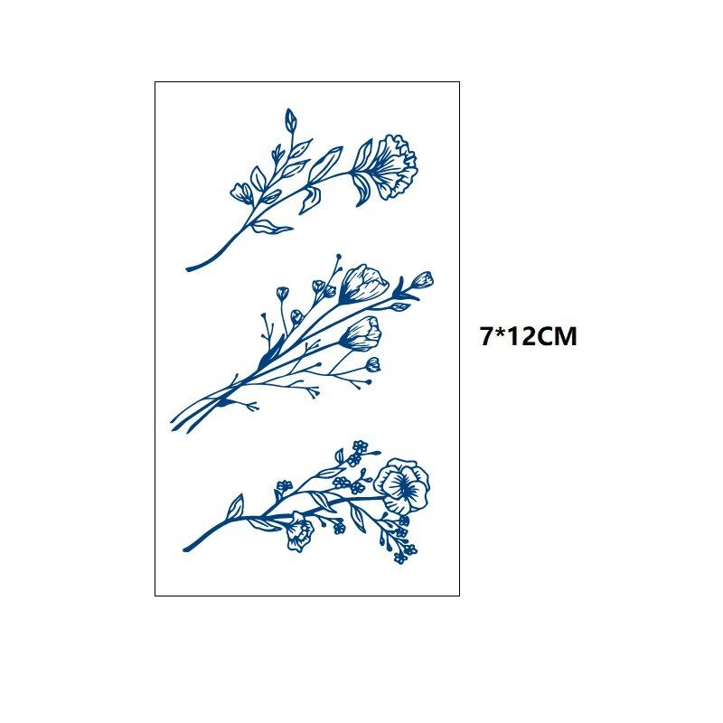 Маленький свежий крест ЭКГ маленькая змея рыбий хвост маленький узор неотражающая переносимая вода имитация стойкой татуировки наклейка