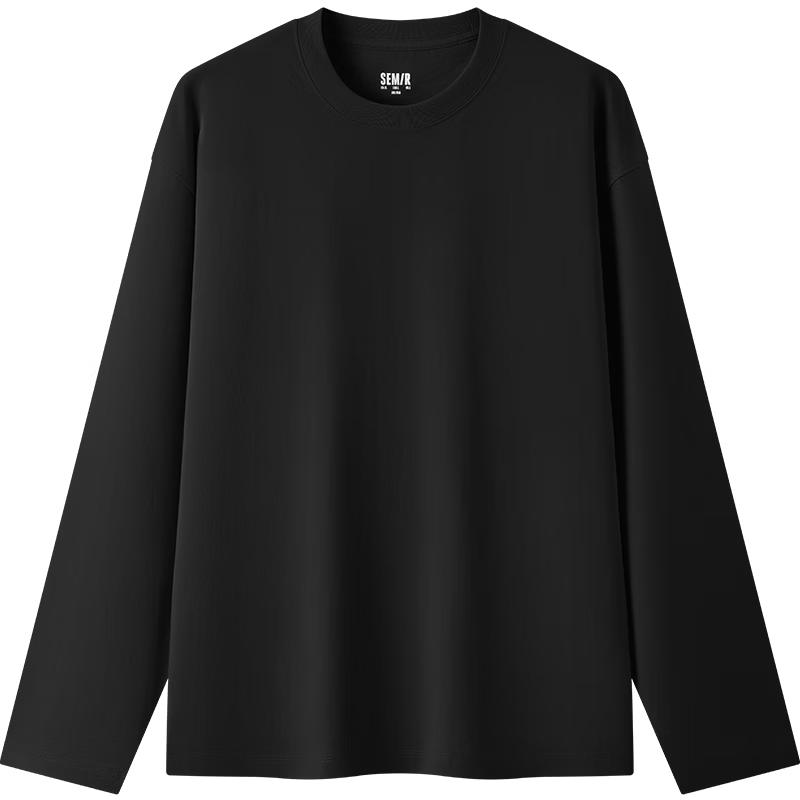 Мужская базовая футболка Semir с длинным рукавом из чистого хлопка