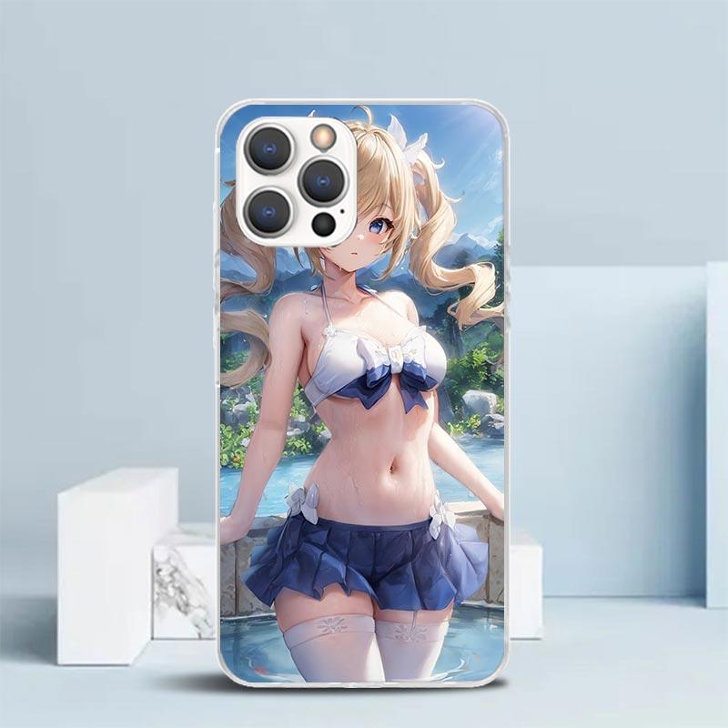 Чехол для телефона Genshin Impact Хентай Сексуальная Девушка Для IPhone 16 17 Air 16E 15 14 Plus 13 Mini 12 11 Pro Max 7 8 + SE 2020 Мягкий ТПУ Задняя Панель