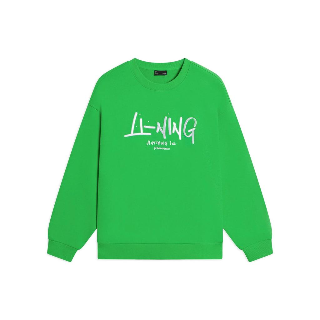 Спортивная модная коллекция Li Ning Свитшот Унисекс Зеленый AWDSF75-3