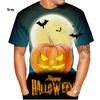 Новая модная футболка с принтом тыквы на Хэллоуин, 3D-принт, мужская и женская летняя повседневная футболка с короткими рукавами