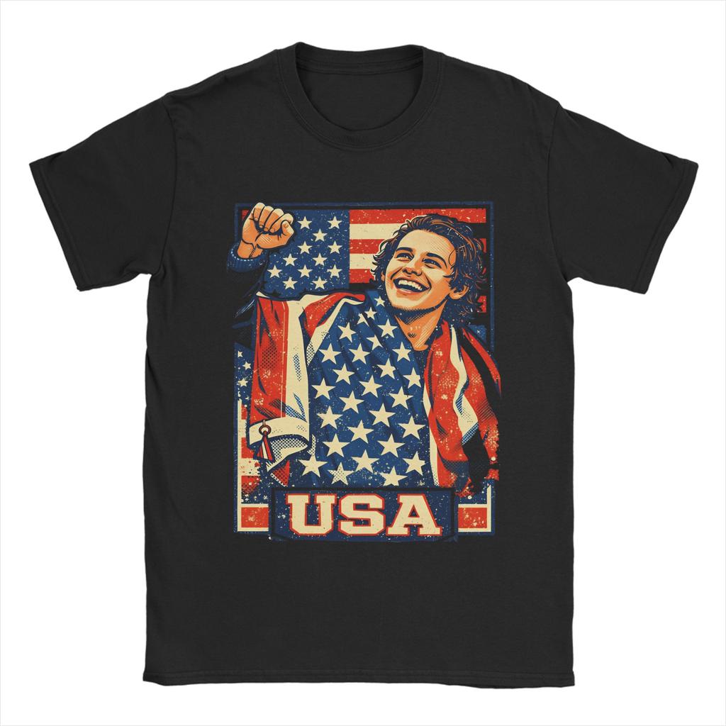 Hockey Hughes 86 USA T Shirt Summer Aesthetic T Shirts Cotton Novelty Tee Shirt For Unisexs ShortSleeved Pattern Tops