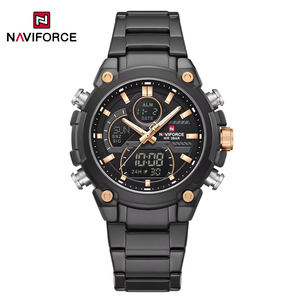 NAVIFORCE Оригинальные Новые Мужские Часы NF 9278 Водонепроницаемые Цифровые Модные Ночная Подсветка Мужские Часы Классические Бизнес Часы