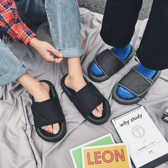 Летние босоножки и шлепанцы на высоком каблуке в корейском стиле с перекрестными ремешками для пар