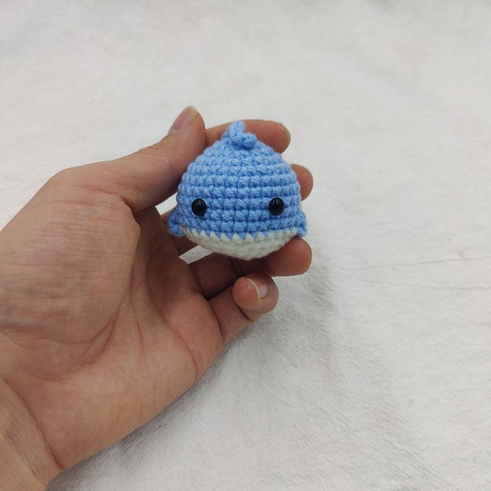 Wool Making Crocheted Keychain Handmade Knitting Keyrings Creative Little Whale Keychain Couple