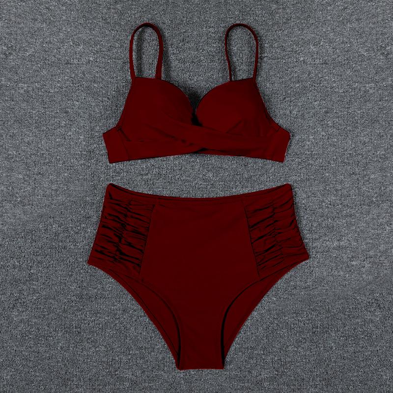 Купальник с высокой талией, женский купальник, пуш-ап, бикини в горошек, купальный костюм, купальный костюм