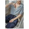 Рубашка женская летняя с короткими рукавами Niche Retro Heavy Silk Shirt Temperament Bubble Sleeve Polka Dot Top