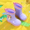 Производитель детской дождевой обуви, резиновые сапоги с героями мультфильмов, средние и большие детские дождевые сапоги для девочек, бархатные, для мальчиков, нескользящие, с изображением динозавра, водные сапоги