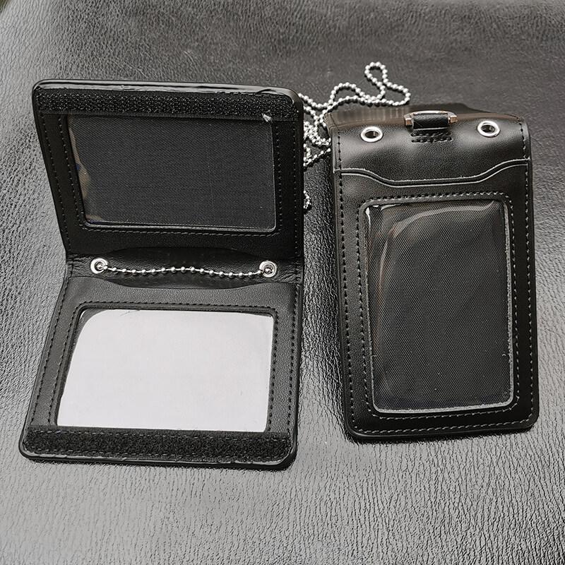2022 NEW Formal US Reporter Police Agent ID Badge Business Work Card Holder Neck Lanyard Genuine Leather id card holders Case High Office Supplies