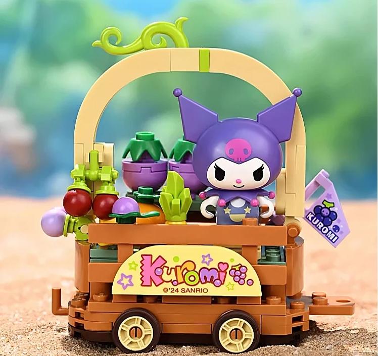 Серия Цветочный Автомобиль Sanrio Строительные Блоки Куроми Хелло Китти Мелоди Аниме Кукла Фигурка Модель Кирпичики DIY Игрушки Подарки Для Детей