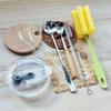 Bamboo Straw Cover, Wooden Handle Spoon, Glass Cup Lid, Coaster, Cup Brush, Straw Brush - Cup Accessories Set