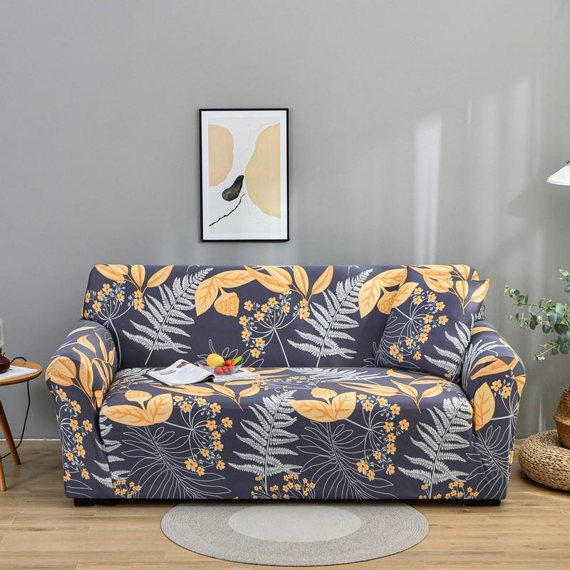 Printed Stretch Sofa Couch Cover For Living Room L Shaped Combination Chaise Sofa Slipcover Home Decor 1/2/3/4 Seats Removable