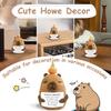 Positive Crochet Animals Capybara Doll With Card Desktop Ornament Handmade Knitted Cheer Up Capybara Doll Home Room Decoration