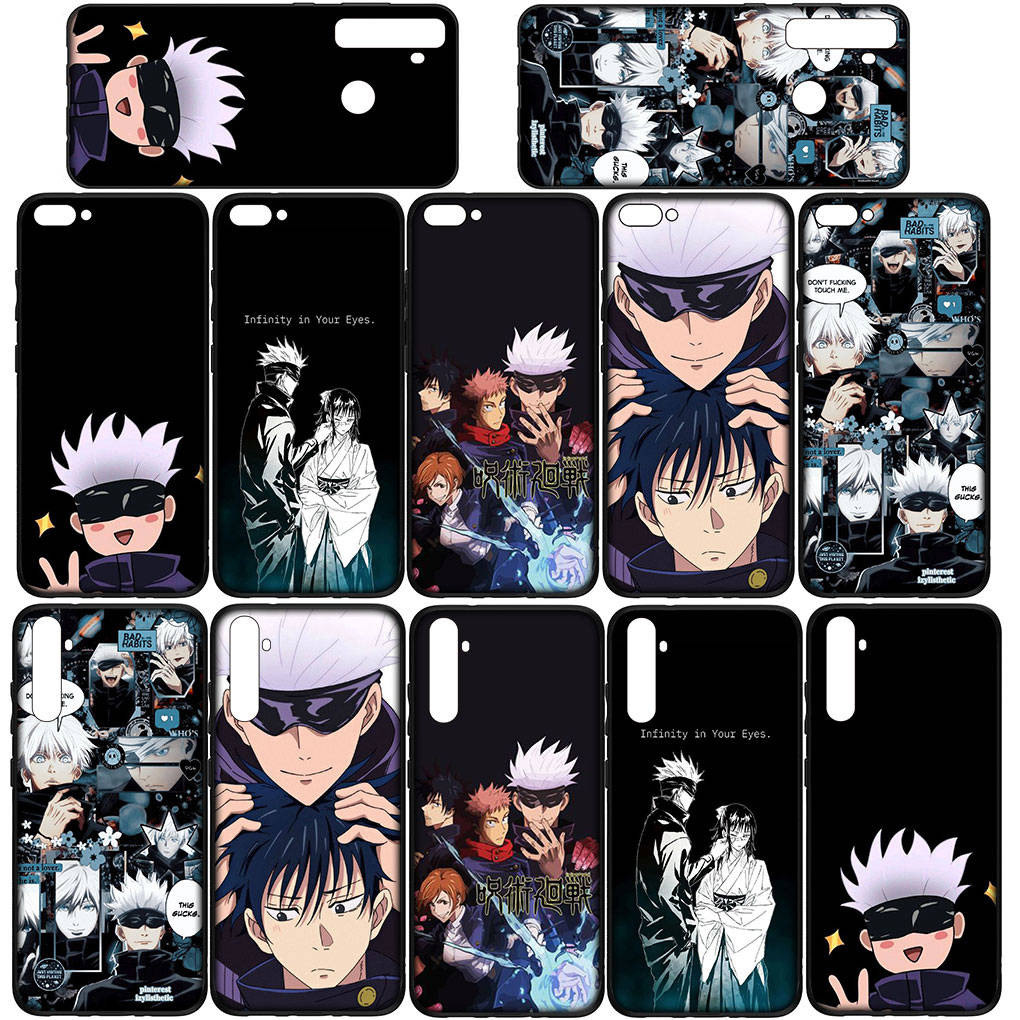 Чехол для телефона Samsung Galaxy S24 S23 iPhone 16 15 14 Xiaomi Redmi Note 13 12 11 Plus 9 Pro Max XR OPPO Huawei Gojo Satoru Anime Jujutsu Kaisen Cover