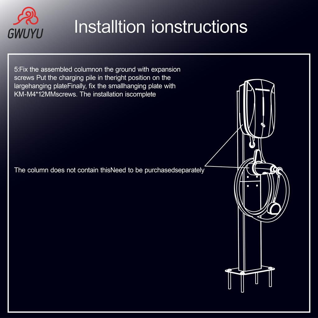 GWUYU Aluminum Alloy EV Charging Pile Wall Mount Bracket Durable Wall Holder for Electric Car Charger