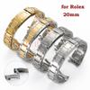 Роскошный браслет для часов из цельной нержавеющей стали, 20 мм, ремешки для Rolex Daytona Submariner, мужские, женские, бизнес, аксессуары для часов