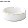 Elegant Ceramic Ashtray with Gold Trim for Hotels, Bars, Restaurants