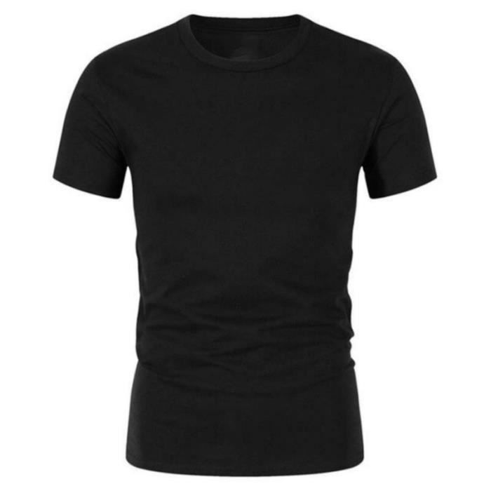Tee shirt - JHK - Noir - 100% Coton - Manches courtes - Taille XS à 5XL