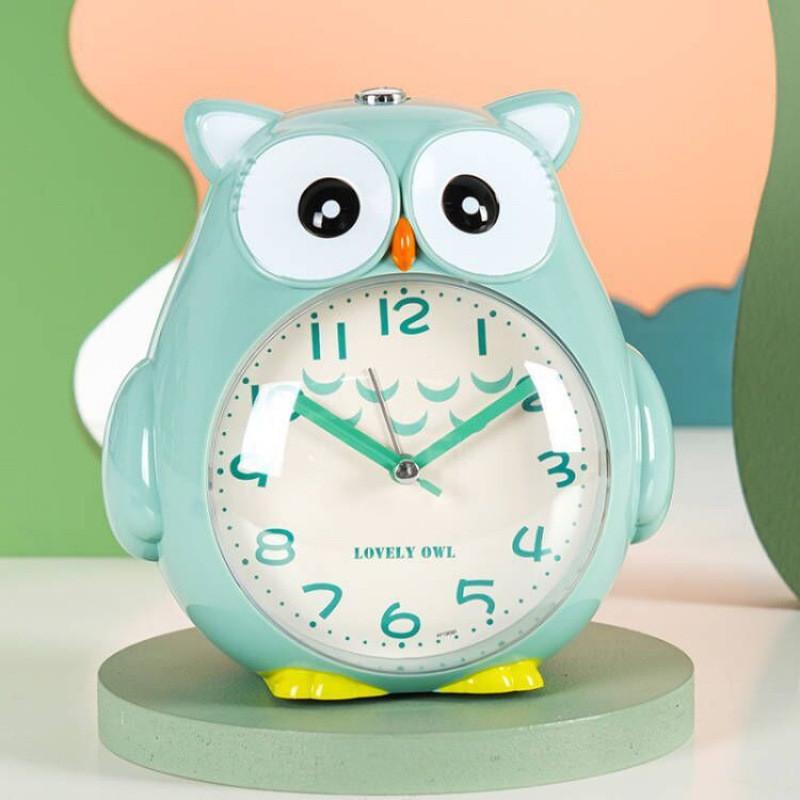 Сова Мультяшный Бесшумный Ночник с Говорящим Детским Будильником для Декора Спальни