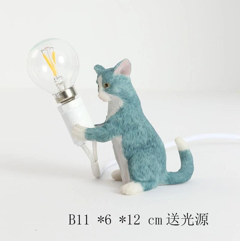 Animals Table Lamp Nordic Children's Bedroom Resin Cat Table Light  Bar Table Light Home Decor Night Light Lighting Fixtures