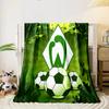 Green Soccer Logo Designed Flannel blanket for bedroom, living room, sofa, and nap