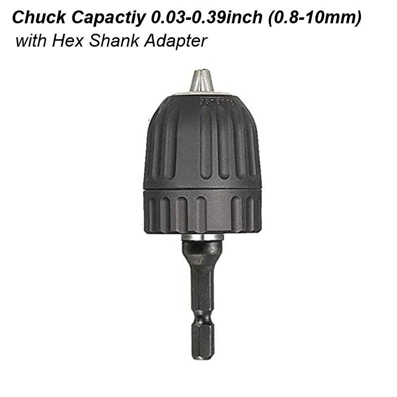 0.8-10mm Keyless Drill Chuck Converter Hex Shank SDS Plus Socket Square Femal Adapter for Impact Electric Driver/ Wrench/ Hammer