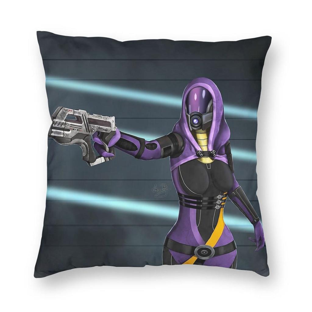 Mass Effect Tali'Zorah Square Pillowcase Polyester Linen Velvet Creative Zip Decor Pillow Case Sofa Cushion Cover
